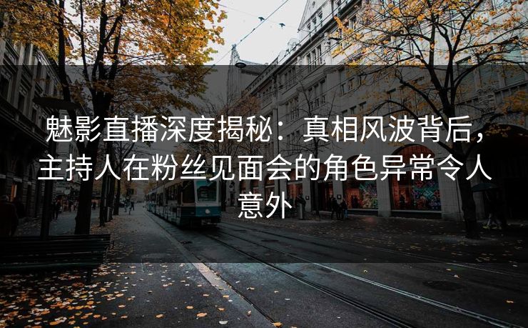 魅影直播深度揭秘:真相风波背后,主持人在粉丝见面会的角色异常令人意外 魅影直播深度揭秘:真相风波背后,主持人在粉丝见面会的角色异常令人意外