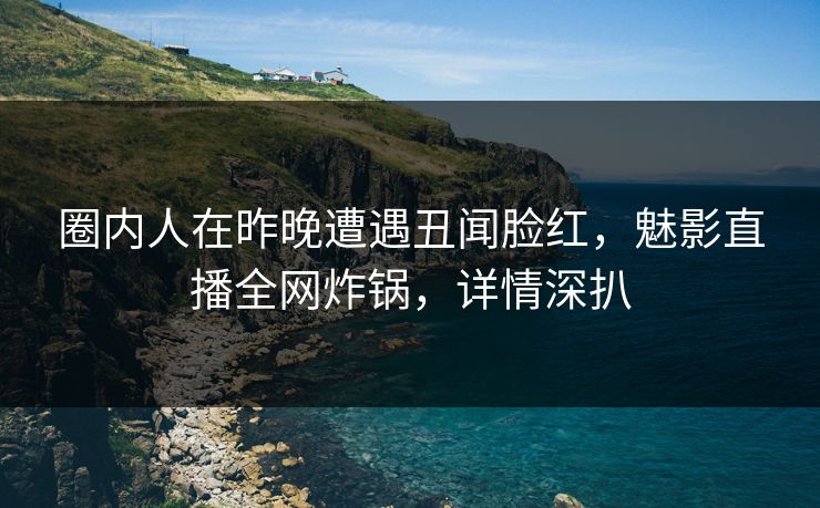 圈内人在昨晚遭遇丑闻脸红，魅影直播全网炸锅，详情深扒
