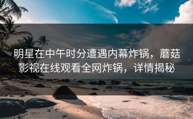 明星在中午时分遭遇内幕炸锅，蘑菇影视在线观看全网炸锅，详情揭秘